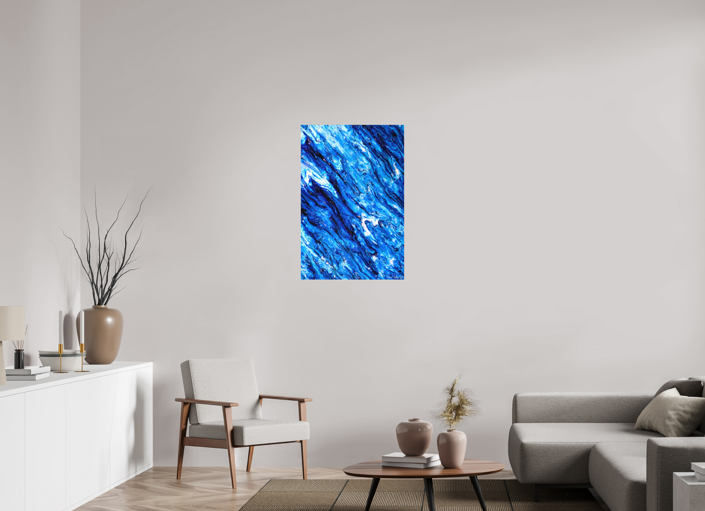 24 x 36″, Matte Metal Tilted Waves