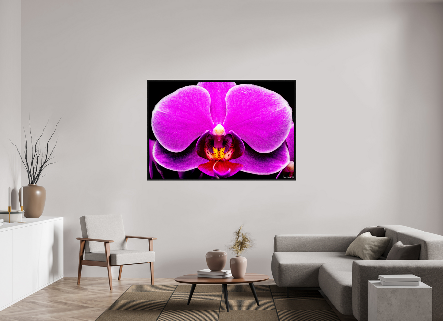 66 x 44″, Floater Frame Black Oak Magnificence