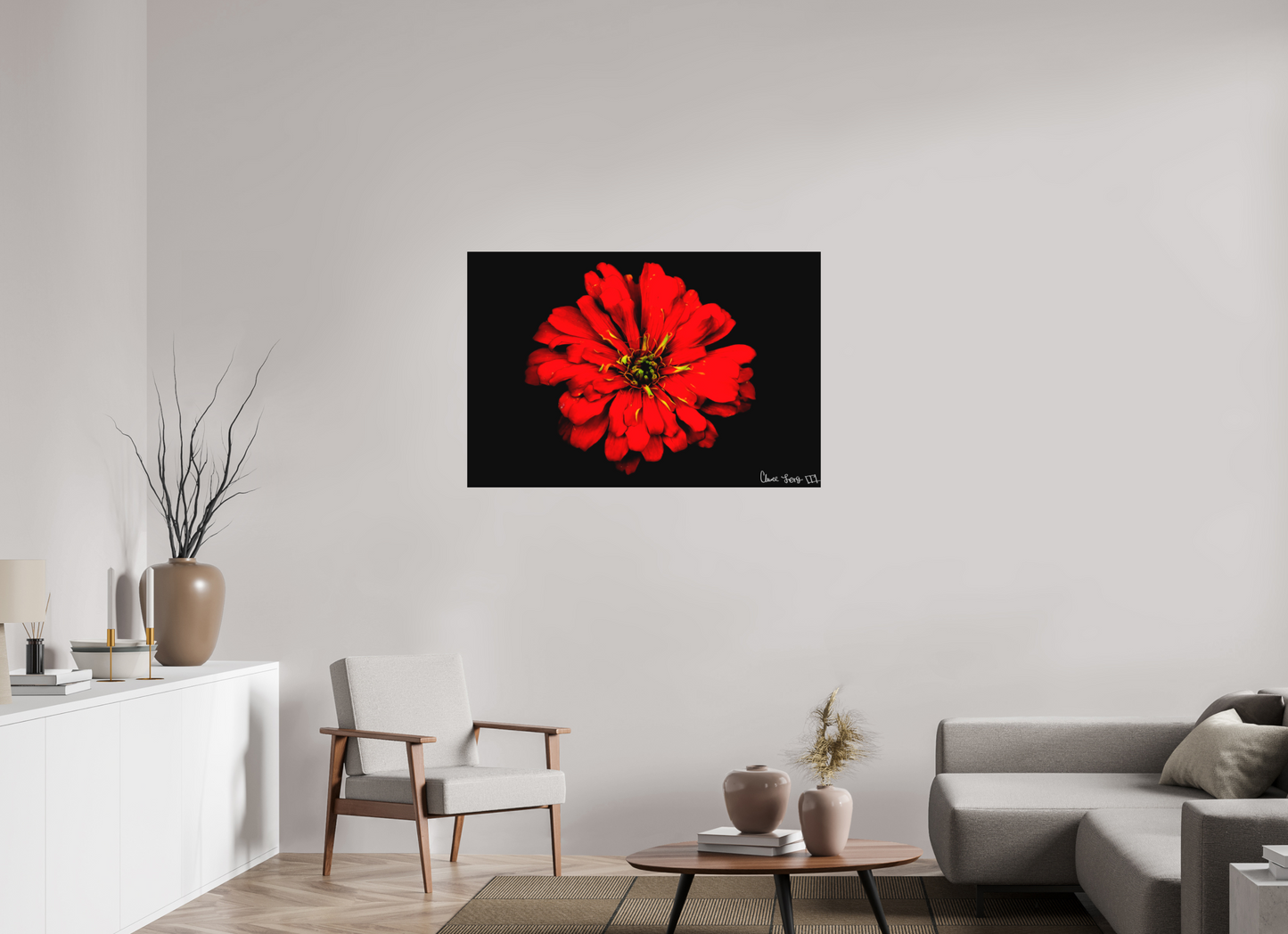 45 x 30″, Forex Zinnia of Fire