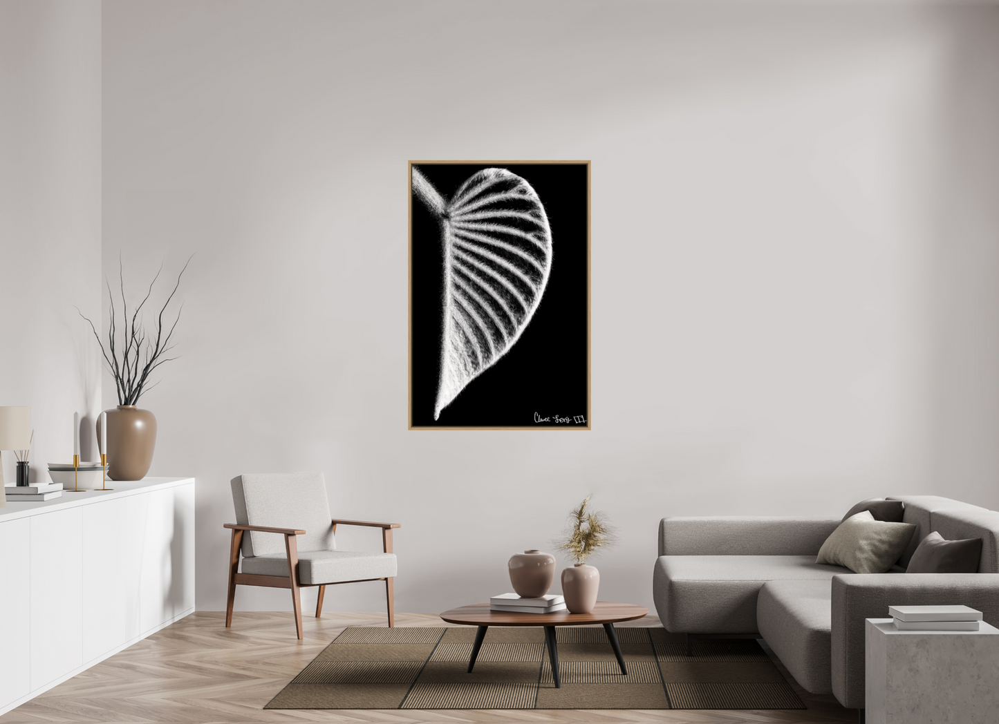 36 x 54″, Floater Frame Natural Oak Onyx Organ