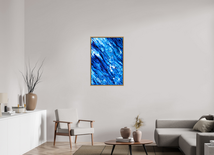 24 x 36″, Floater Frame Natural Oak Tilted Waves