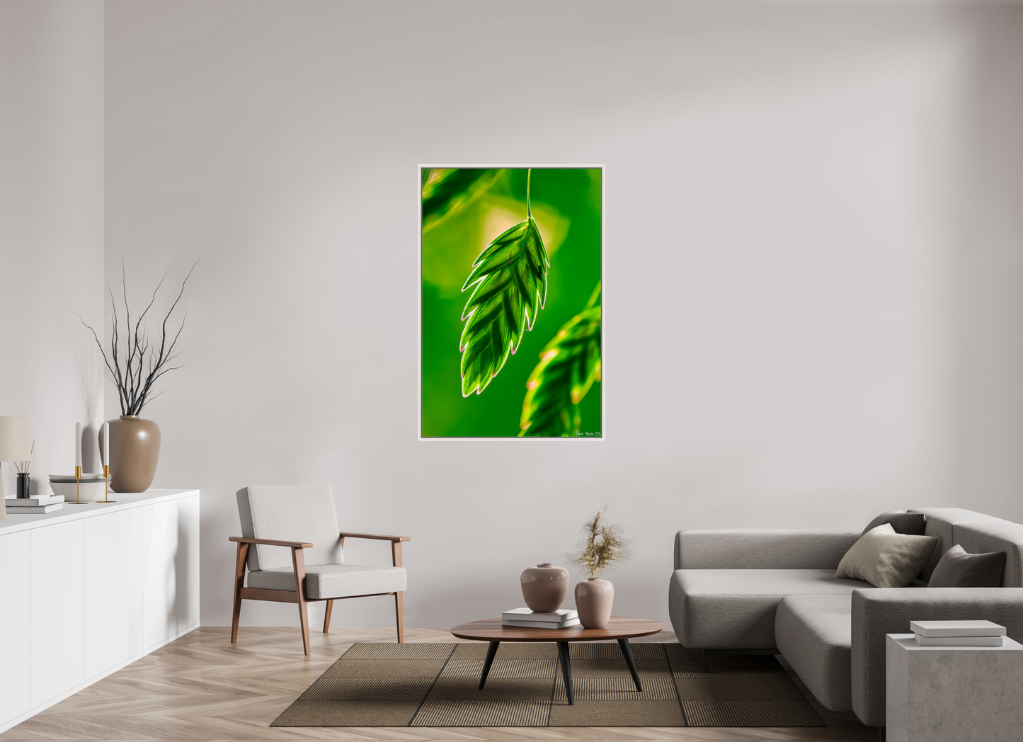 36 x 54″, Floater Frame Maple White Serrated Kunai