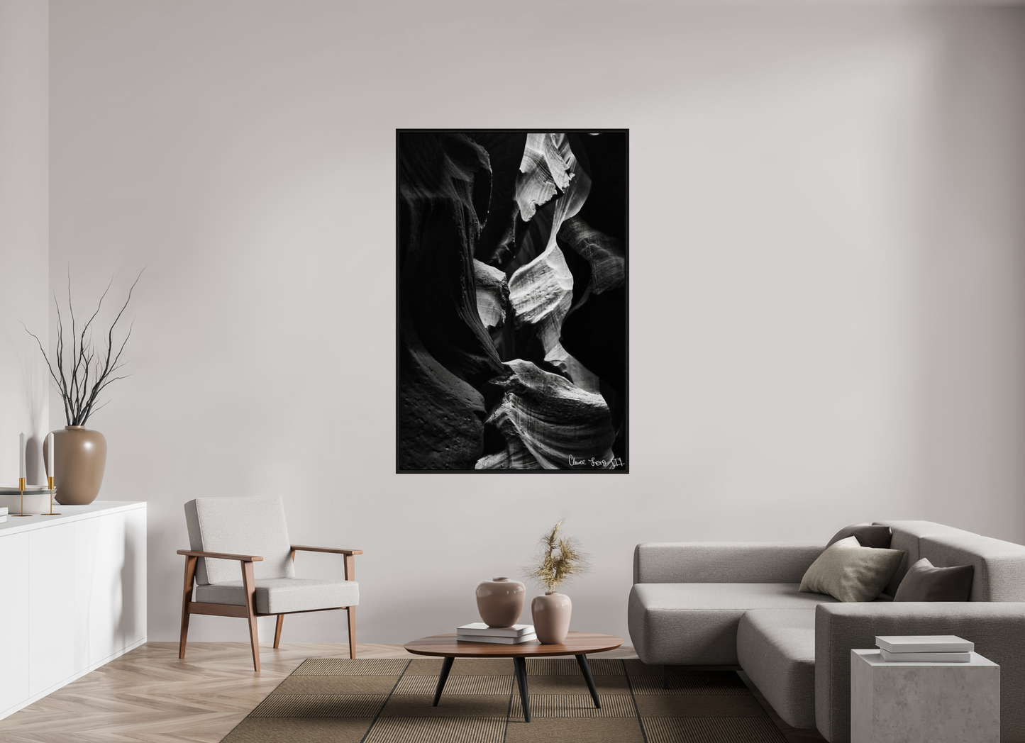 44 x 66″, Floater Frame Black Oak Sphinx