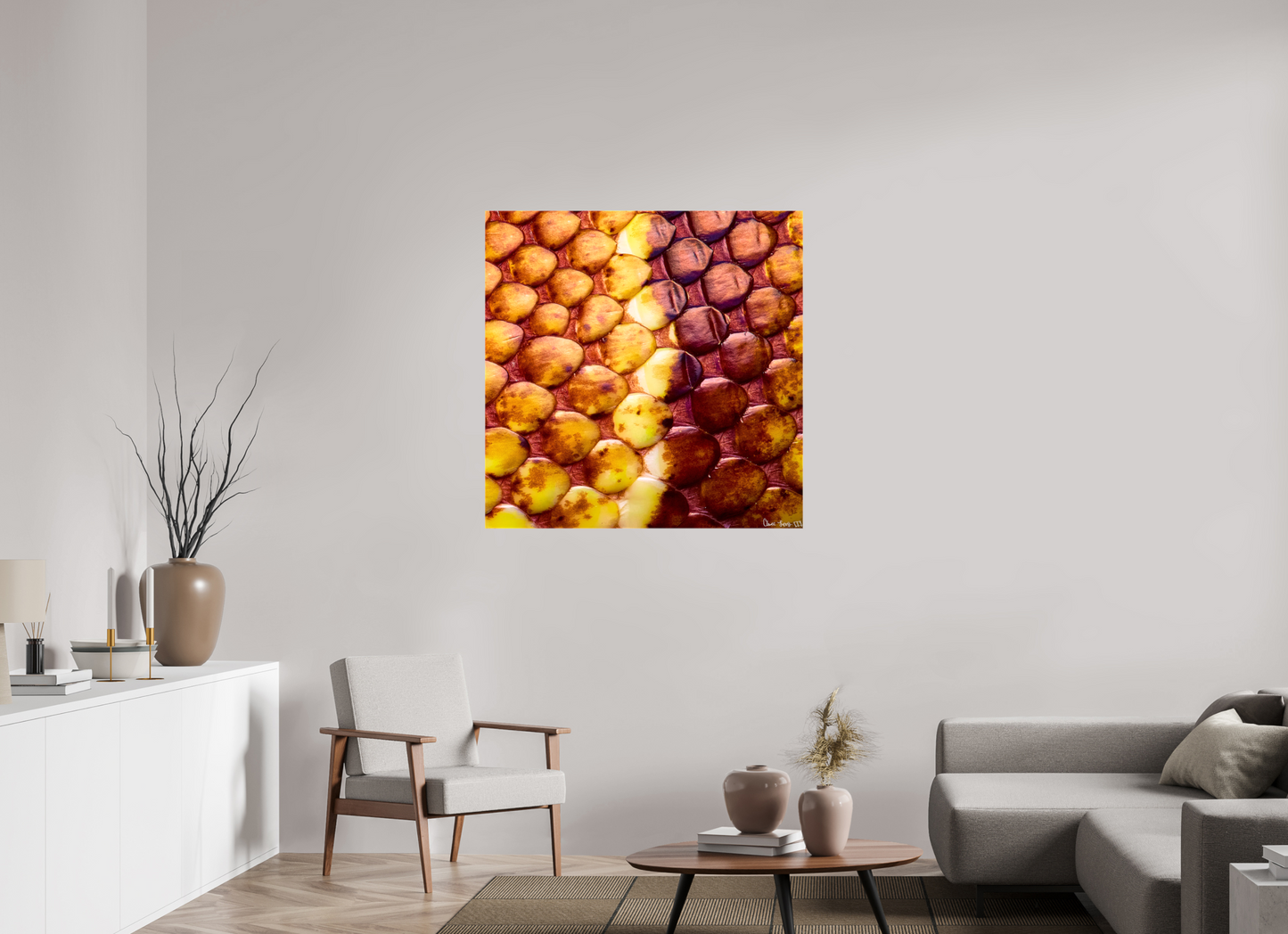 40 x 40″, Glossy Canvas Reptilian Divide