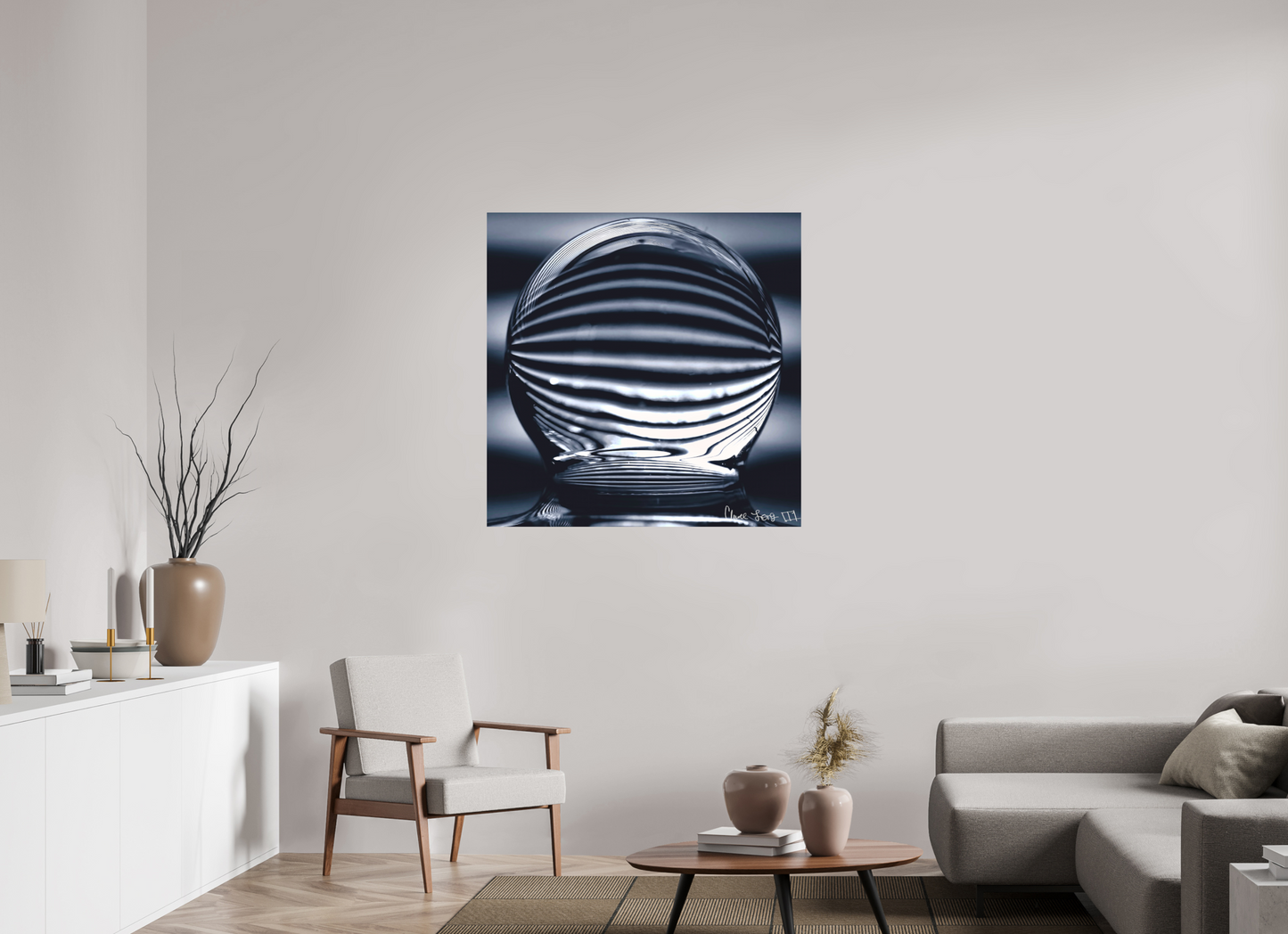 40 x 40″, Matte Metal Orb of Light
