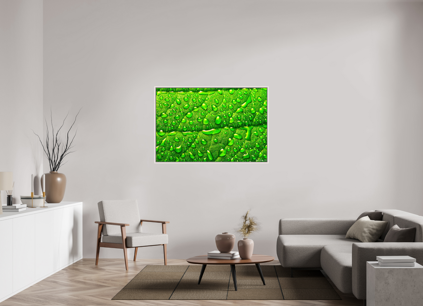 54 x 36″, Floater Frame Maple White Smile
