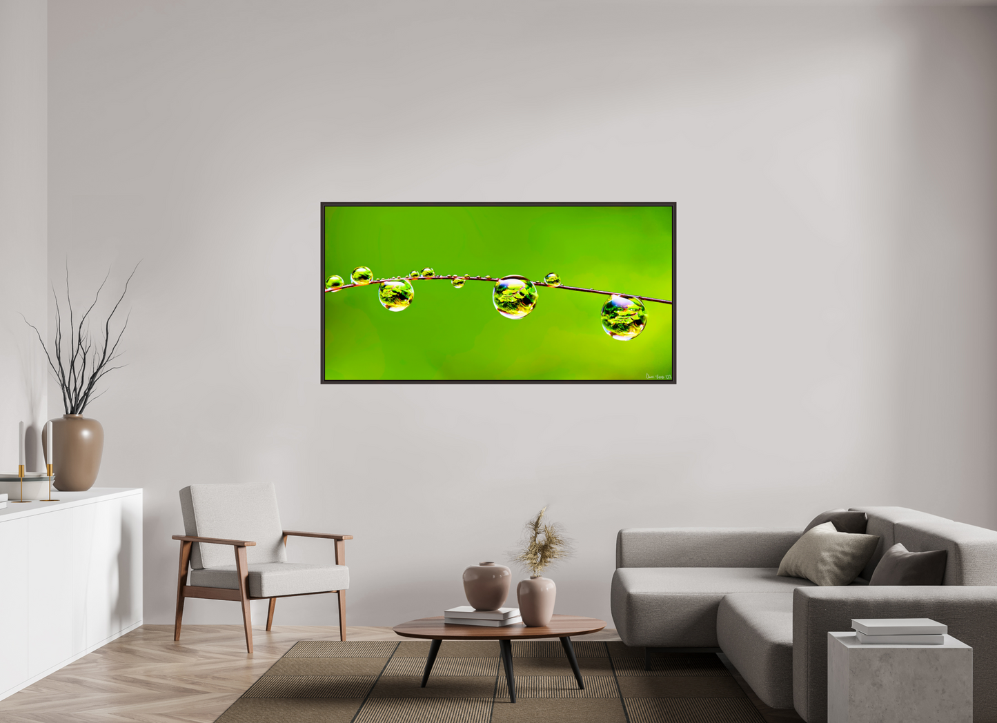 70 x 35″, Floater Frame Alder Brown Refraction
