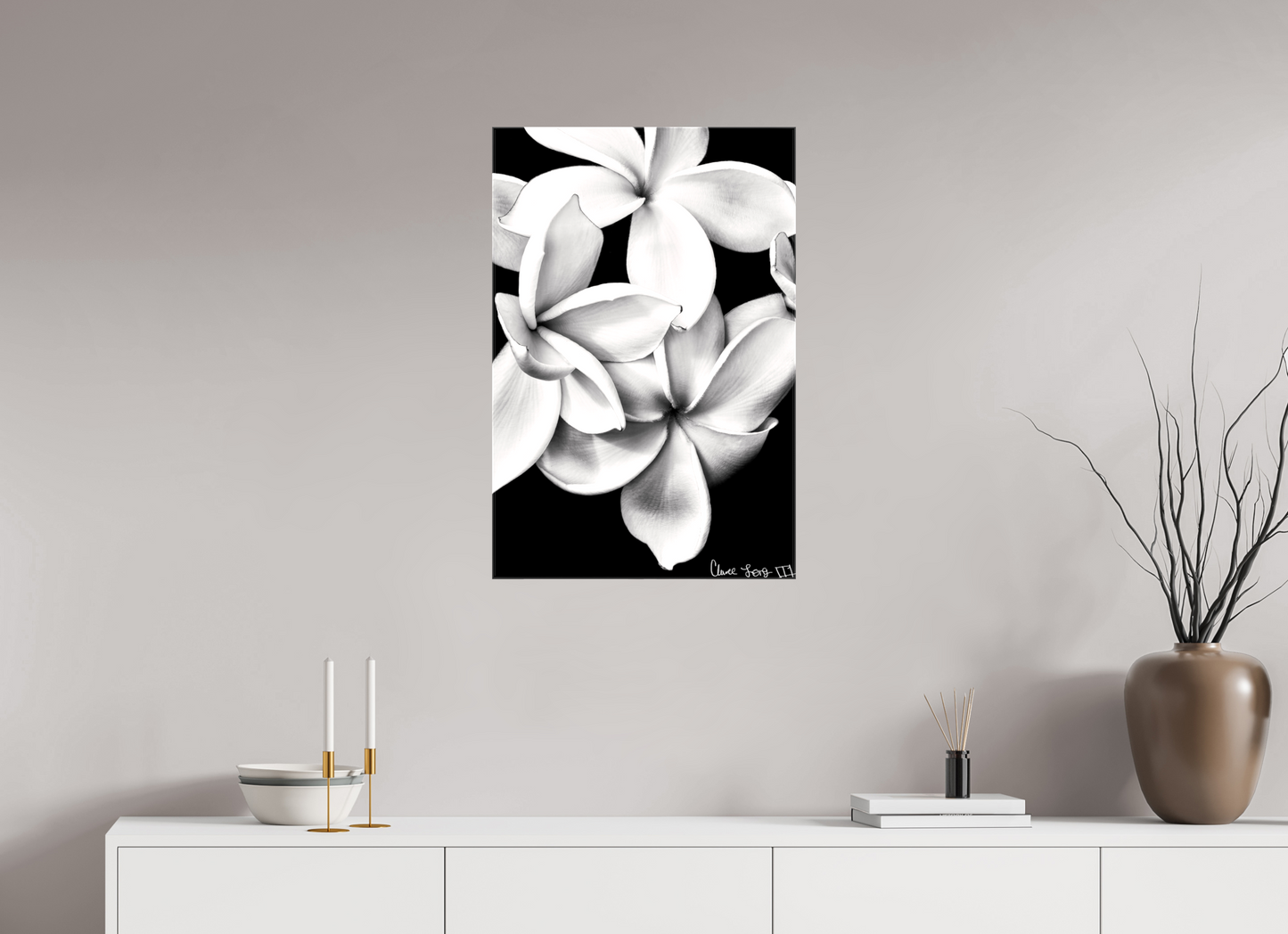 20 x 30″, Glossy Canvas Floral Abyss
