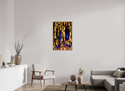 24 x 36″, Floater Frame Natural Oak Gilded Torrent