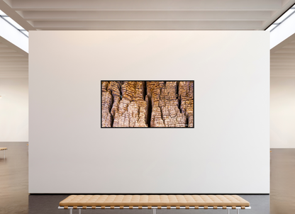 78 x 39″, Floater Frame Black Oak Fissure