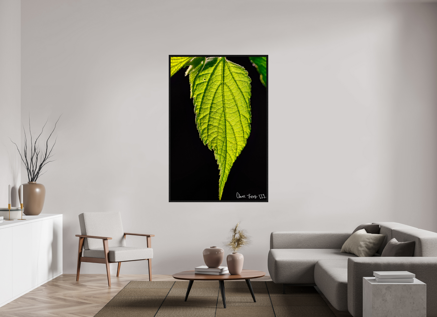 44 x 66″, Floater Frame Black Oak Eternal Glow