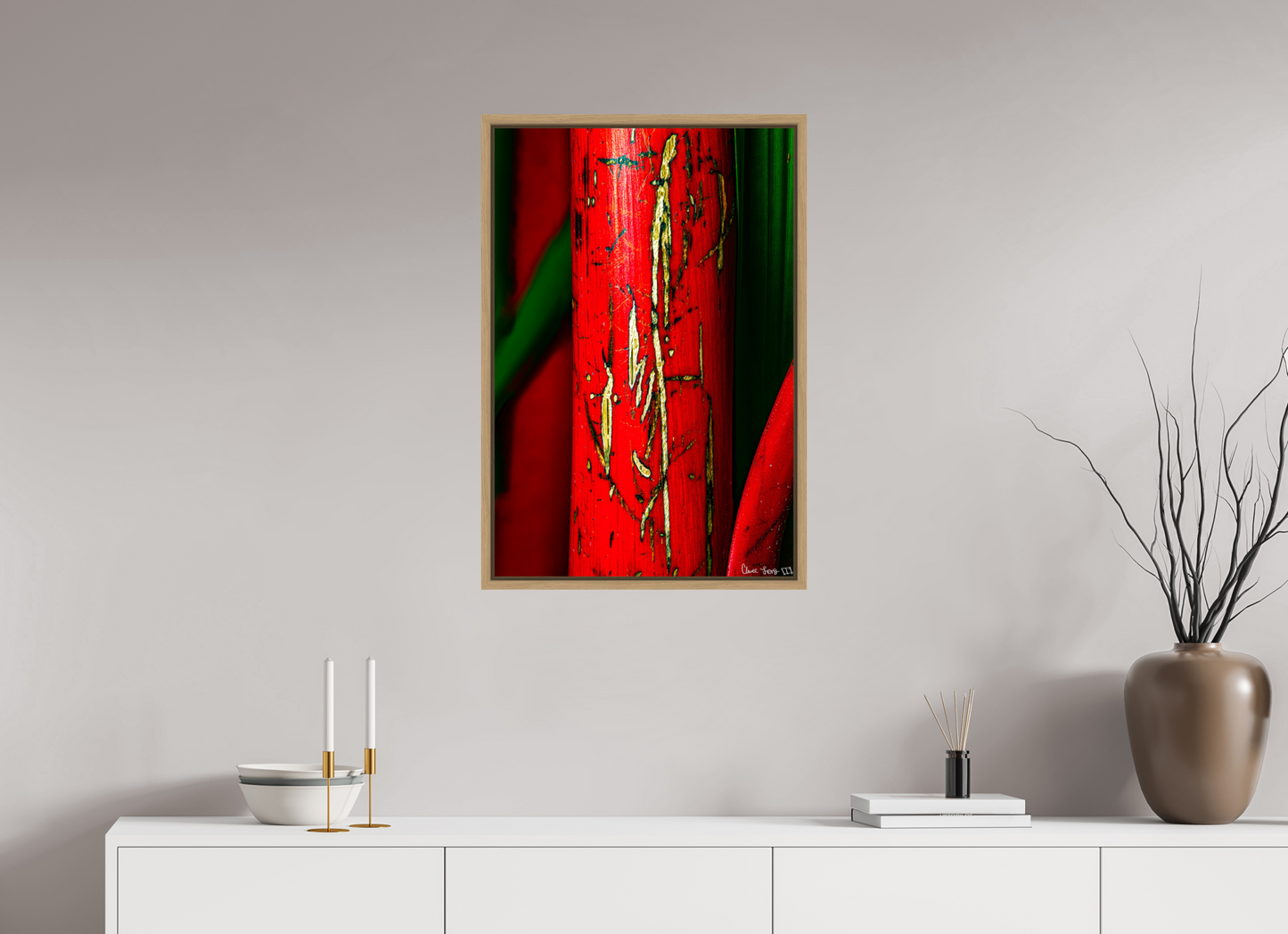 20 x 30″, Floater Frame Natural Oak Wounded