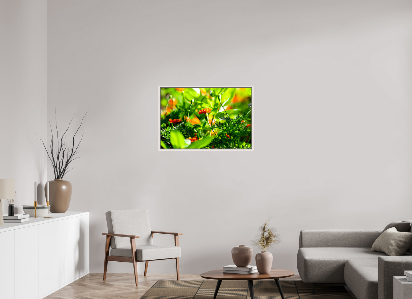 36 x 24″, Floater Frame Maple White Prominence