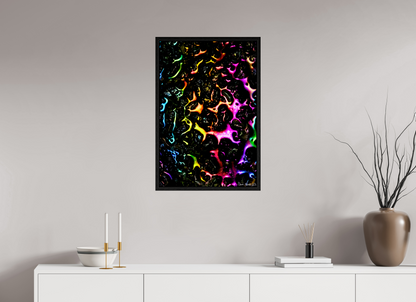 20 x 30″, Floater Frame Black Oak Petroleum Rainbow