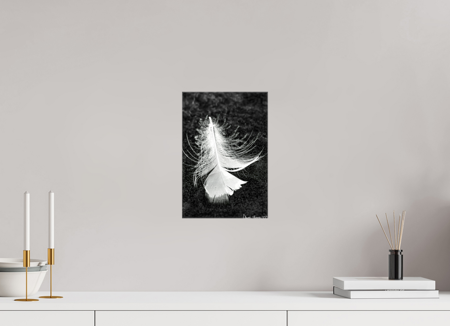 8 x 12″, Glossy Canvas Feather On Ice