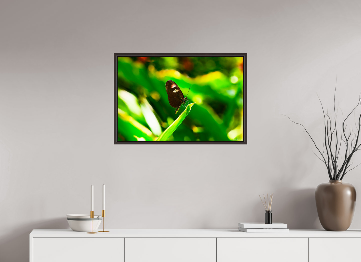 30 x 20″, Floater Frame Alder Brown Time Stands Still
