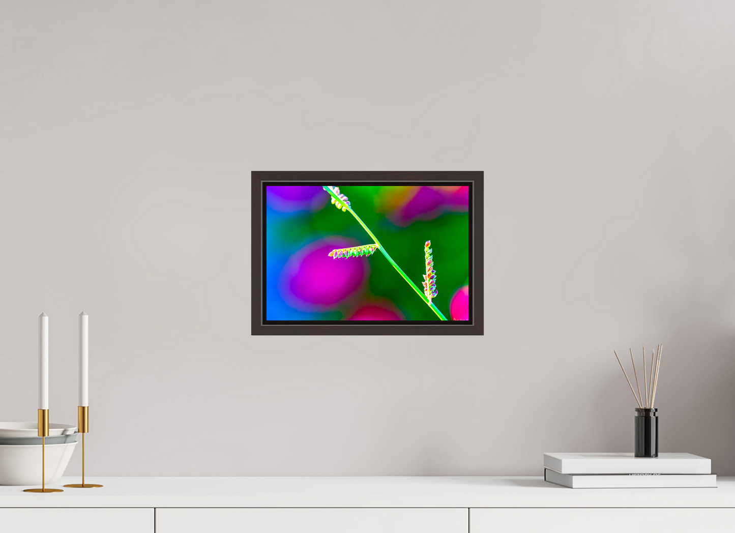 12 x 8″, Floater Frame Alder Brown Technicolor Vibes