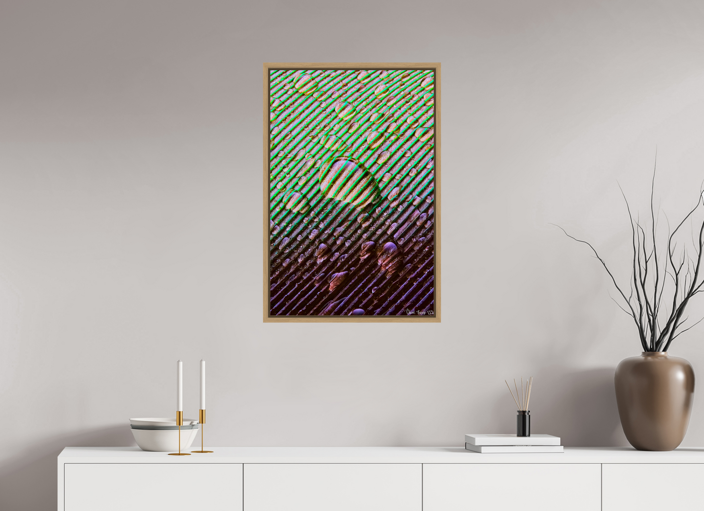 20 x 30″, Floater Frame Natural Oak Superabundance