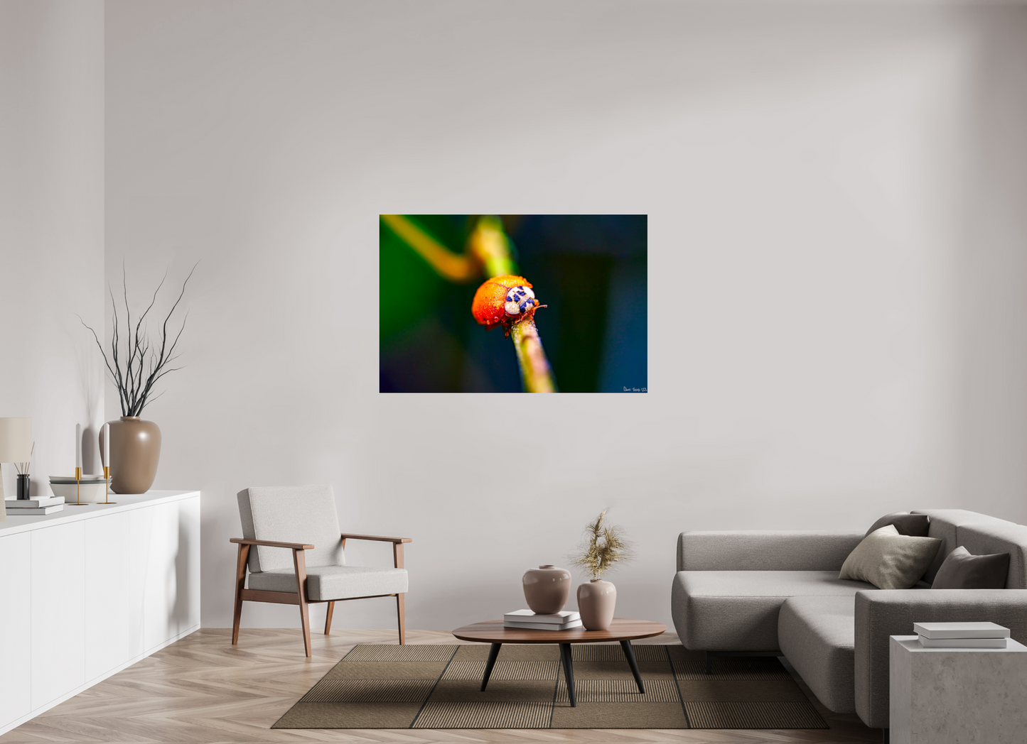 54 x 36″, Acrylic Dew-Kissed Ladybug