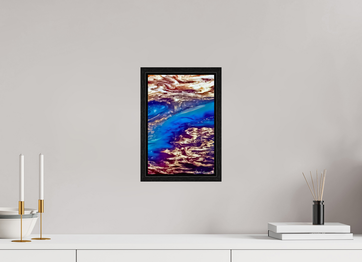 8 x 12″, Floater Frame Black Oak Stratospheric View
