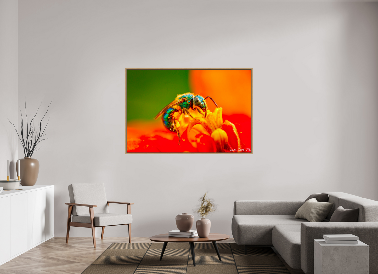 66 x 44″, Floater Frame Natural Oak Salt Licker