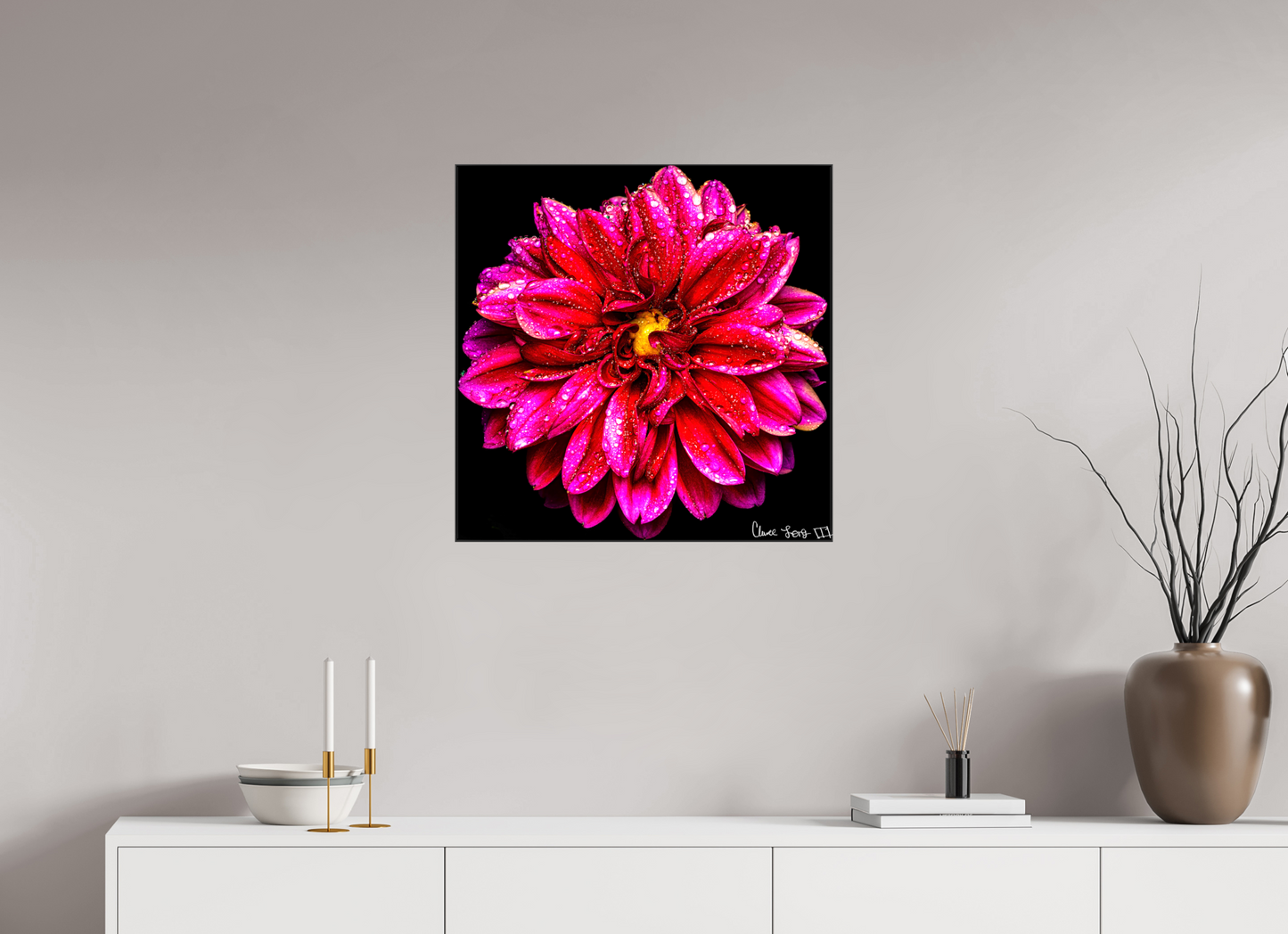 25 x 25″, Glossy Canvas Droplets Galore