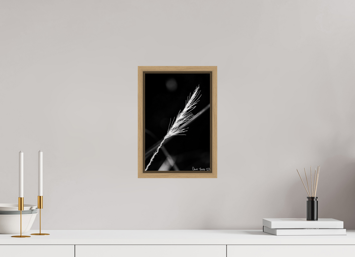 8 x 12″, Floater Frame Natural Oak Frayed