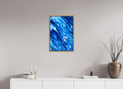 16 x 24″, Floater Frame Natural Oak Tilted Waves