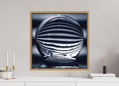 20 x 20″, Floater Frame Natural Oak Orb of Light