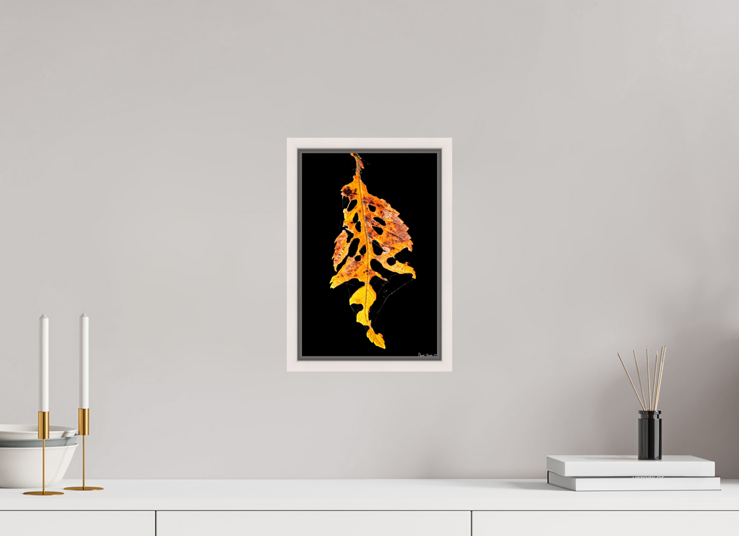 8 x 12″, Floater Frame Maple White Autumn's Vengeance