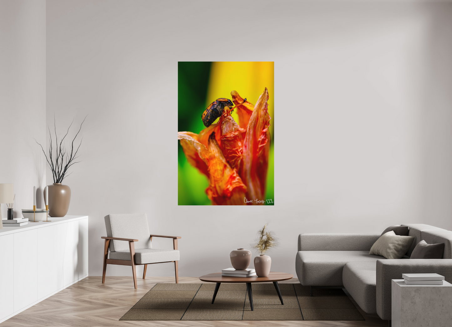 44 x 66″, Matte Metal Perched Grave