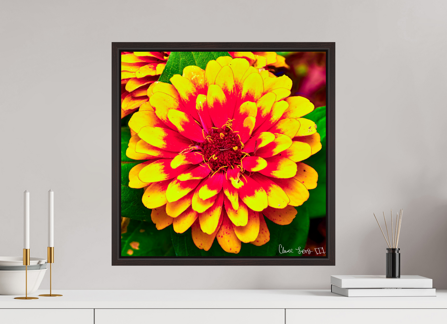 20 x 20″, Floater Frame Alder Brown Radiance