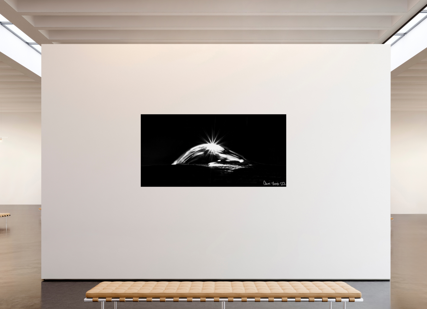 86 x 43″, Glossy Metal Starry Mountain