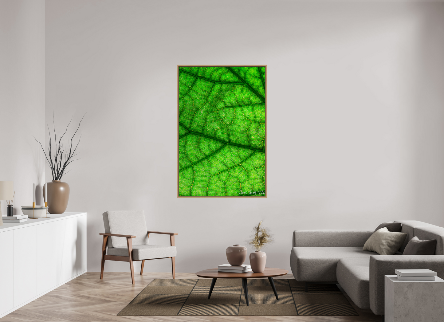 40 x 60″, Floater Frame Natural Oak River & Streams