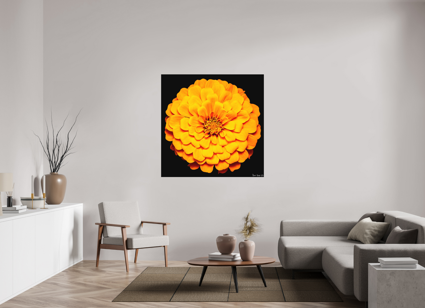 50 x 50″, Matte Metal Midnight Sun