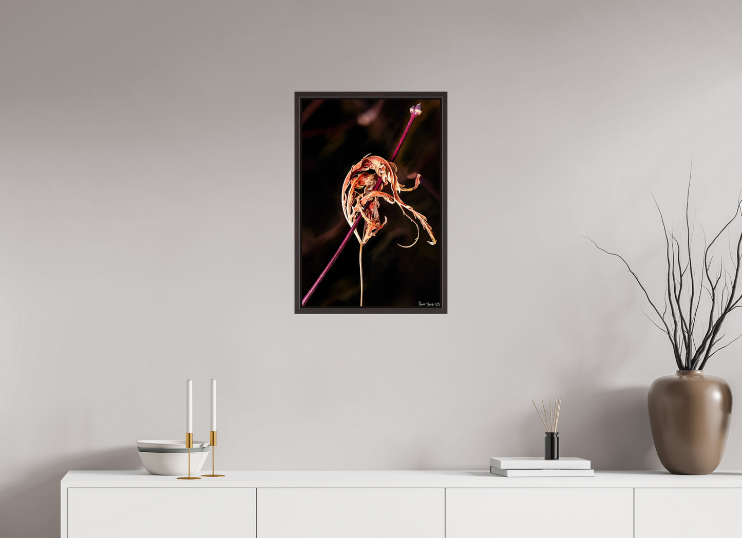16 x 24″, Floater Frame Alder Brown Impaled