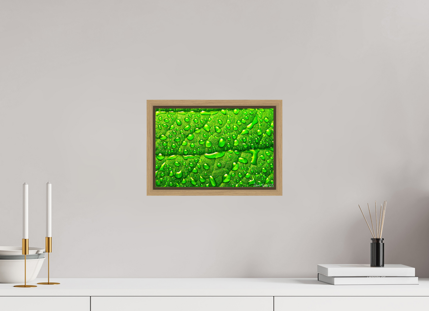 12 x 8″, Floater Frame Natural Oak Smile