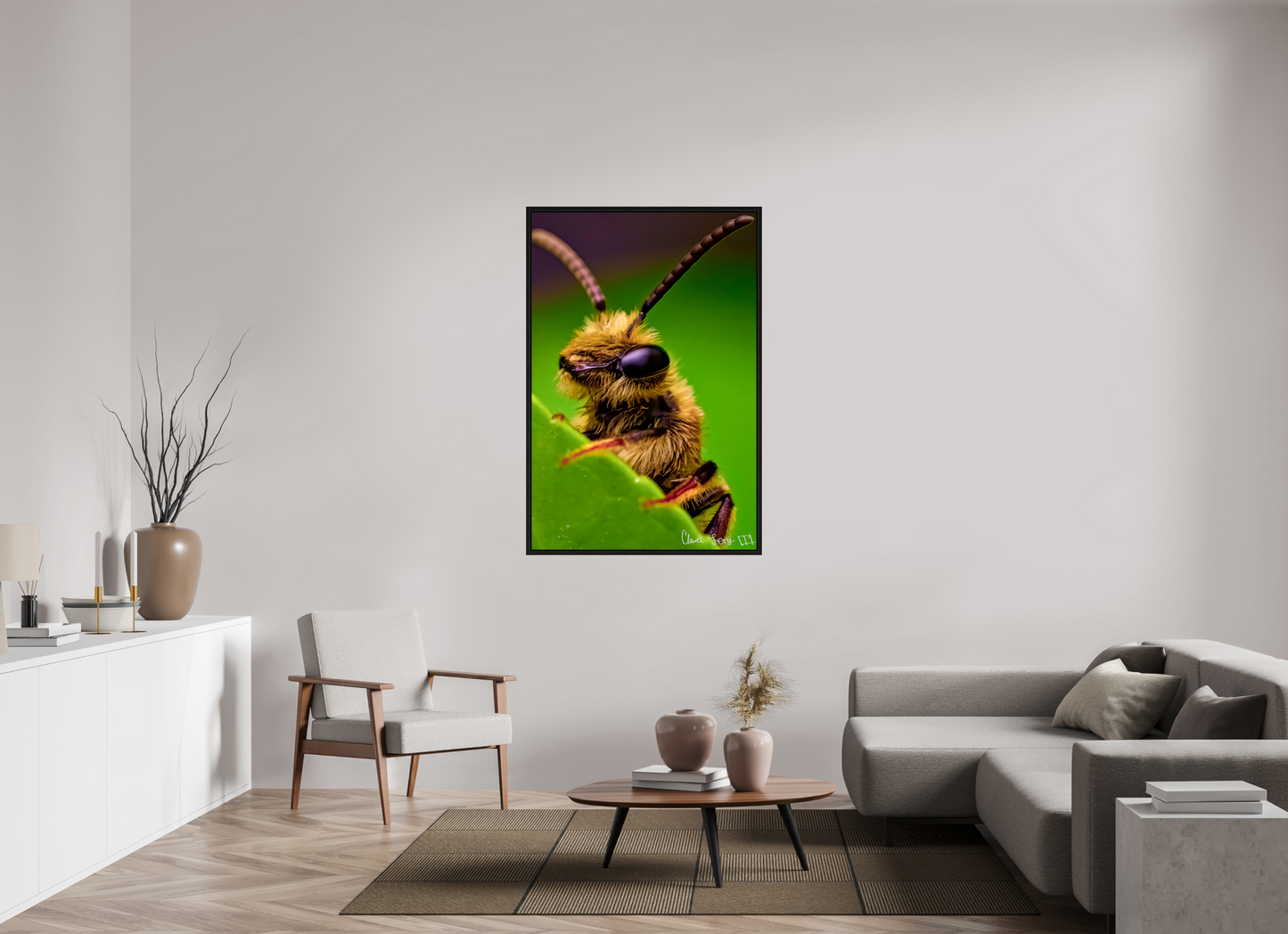36 x 54″, Floater Frame Black Oak The Cutest Bee
