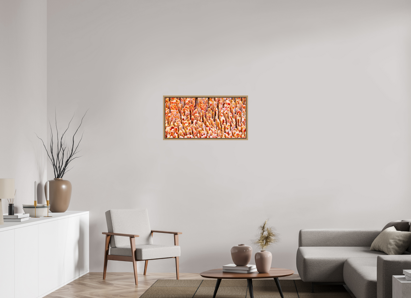 32 x 16″, Floater Frame Natural Oak Inescapable Decay