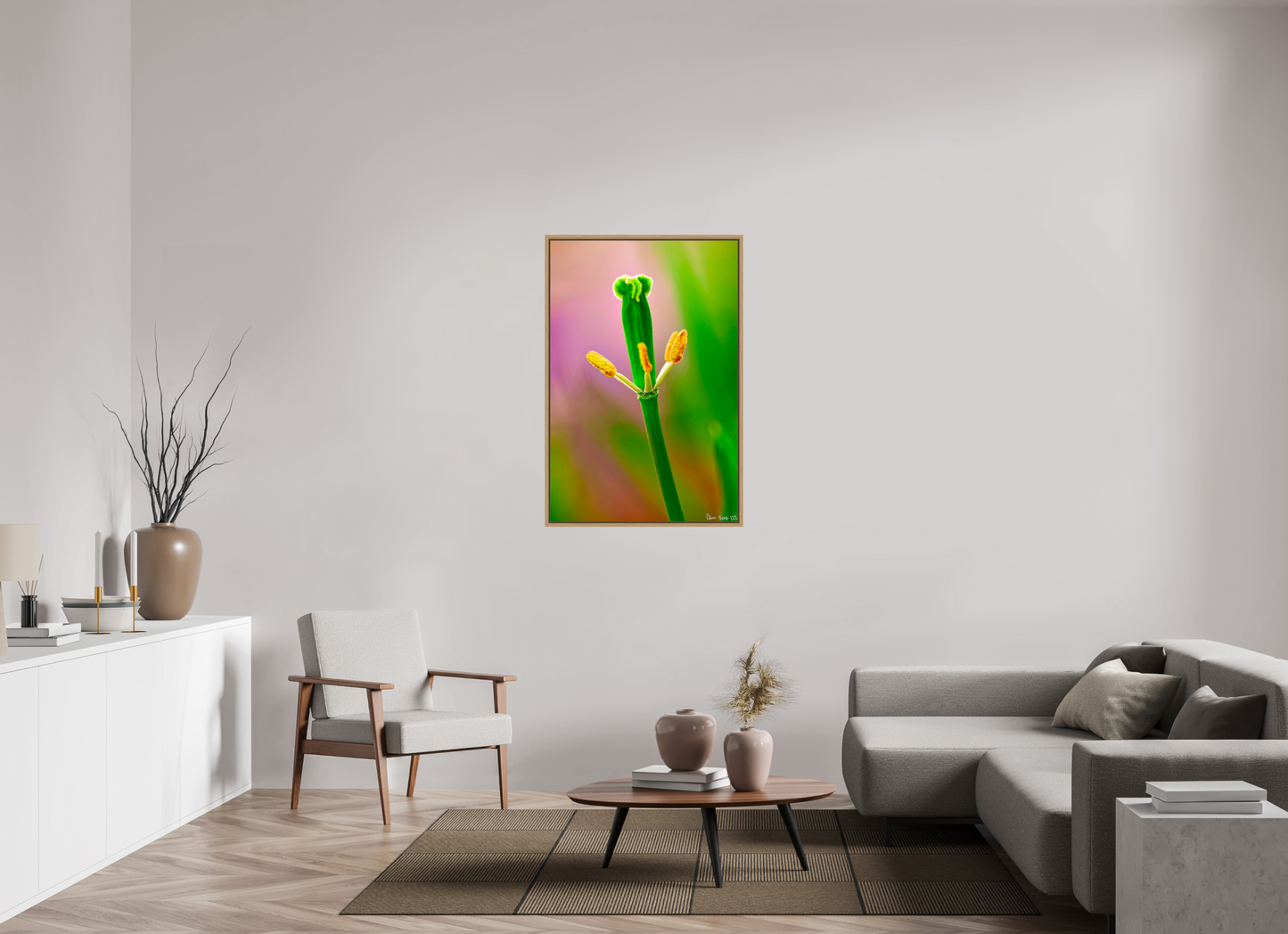 30 x 45″, Floater Frame Natural Oak Gaia’s Tower
