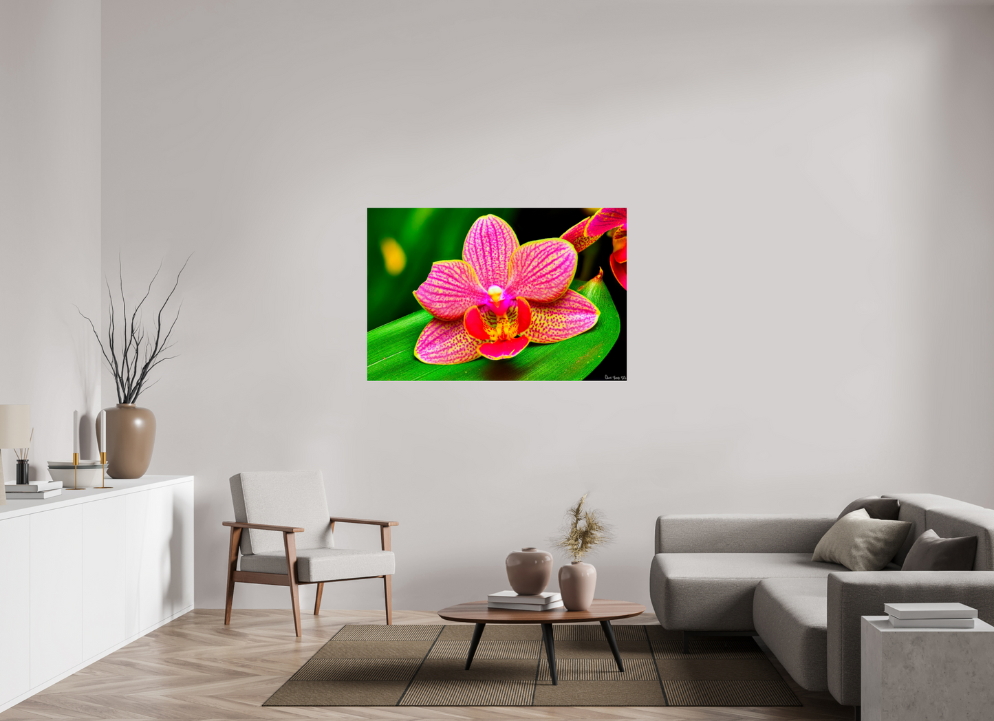 54 x 36″, Glossy Metal Vigorous Orchid