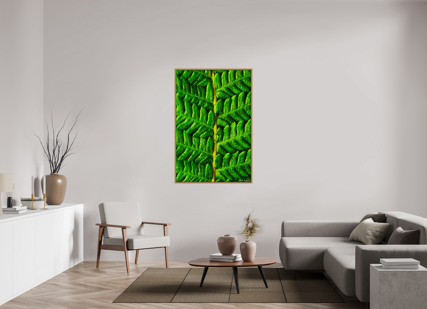 36 x 54″, Floater Frame Natural Oak Lush Vitality