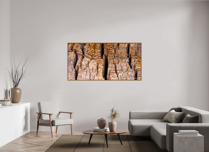 70 x 35″, Floater Frame Natural Oak Fissure