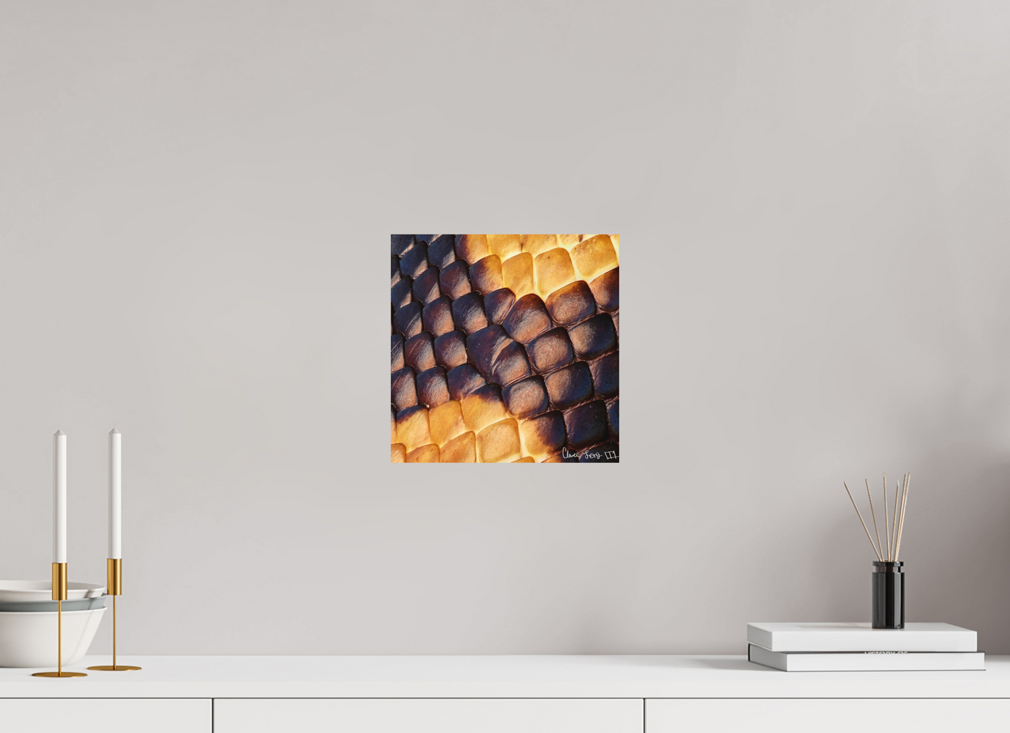 10 x 10″, Matte Metal Python’s Glow