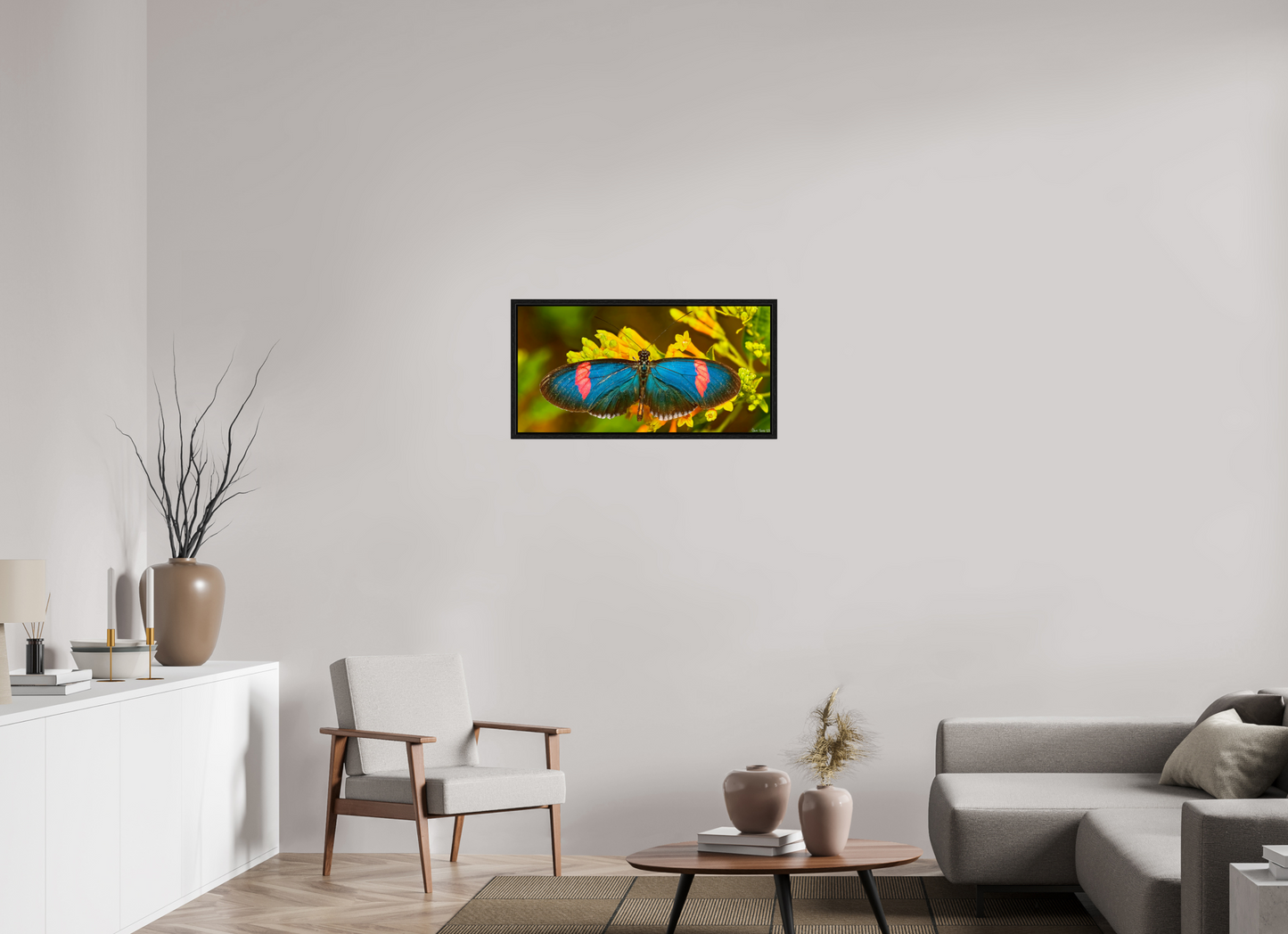 32 x 16″, Floater Frame Black Oak Racing Stripes