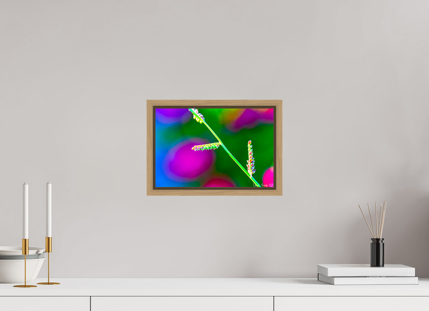 12 x 8″, Floater Frame Natural Oak Technicolor Vibes