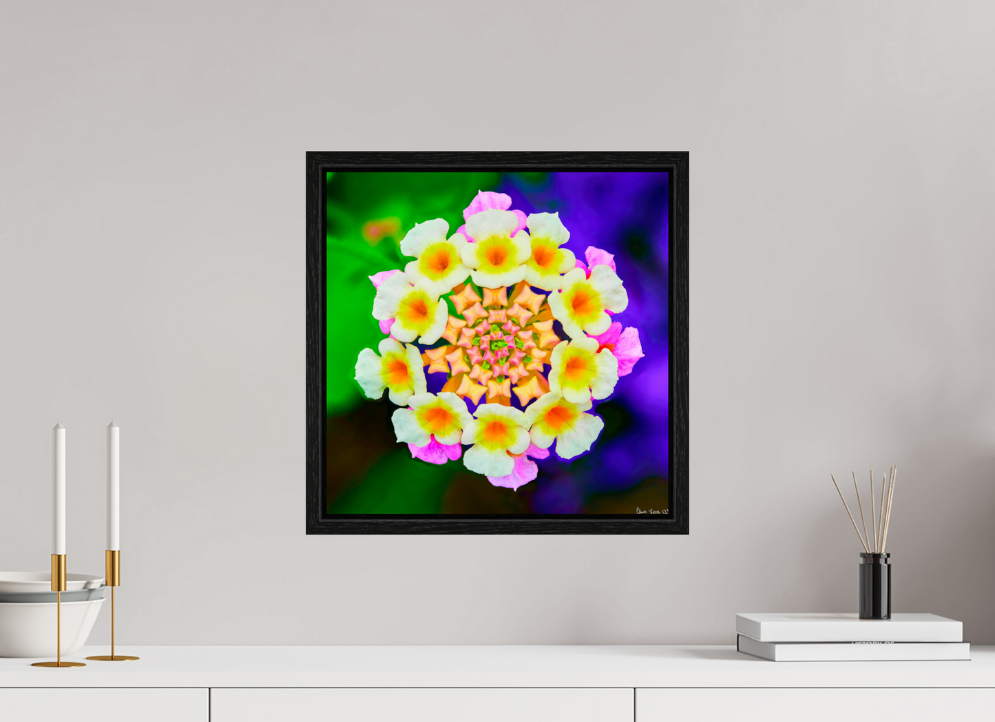 15 x 15″, Floater Frame Black Oak Quintessence