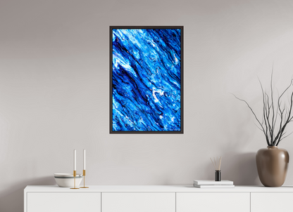 20 x 30″, Floater Frame Alder Brown Tilted Waves