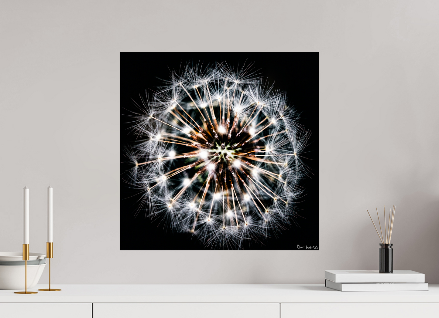 20 x 20″, Glossy Metal Starburst