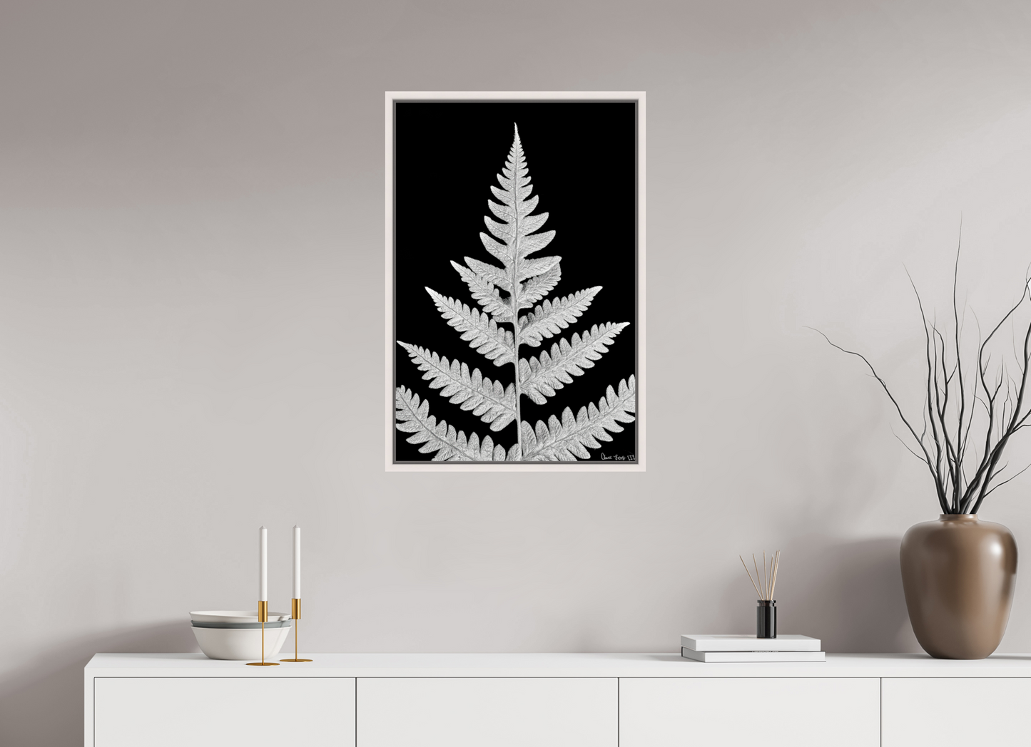 20 x 30″, Floater Frame Maple White Inverted Viridescence